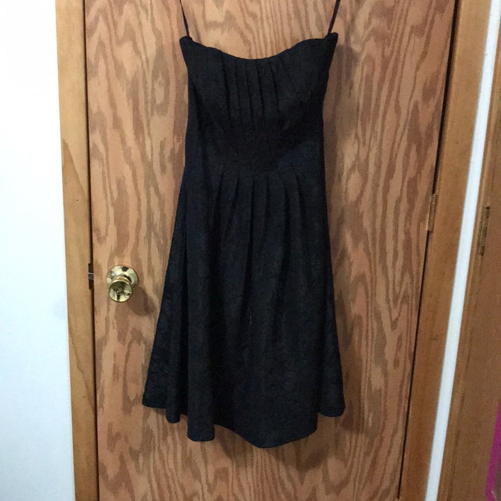 Black strapless dress